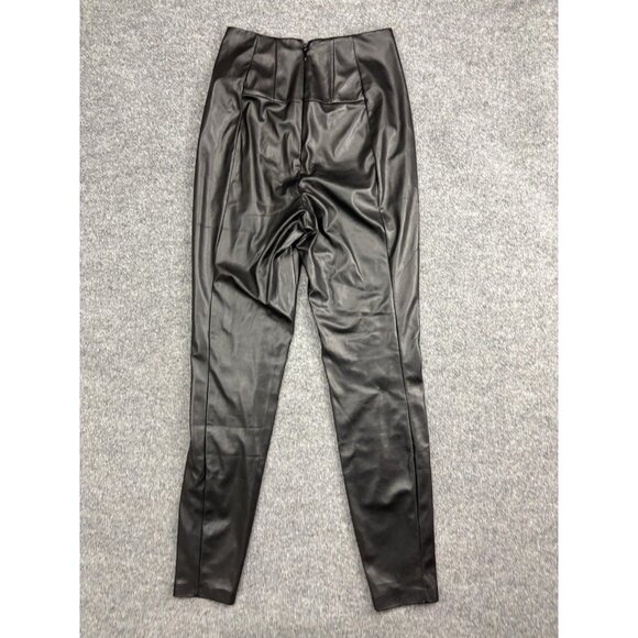 Guess Pants Womens Small Black Faux Leather Skinny High Rise Zip Leggings - Picture 7 of 10